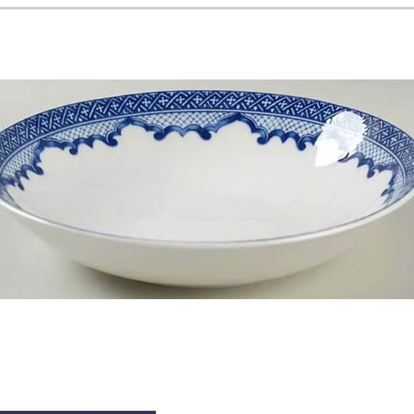 Ralph Lauren Bone China Mandarin Blue and White Soup Bowl- set of 2